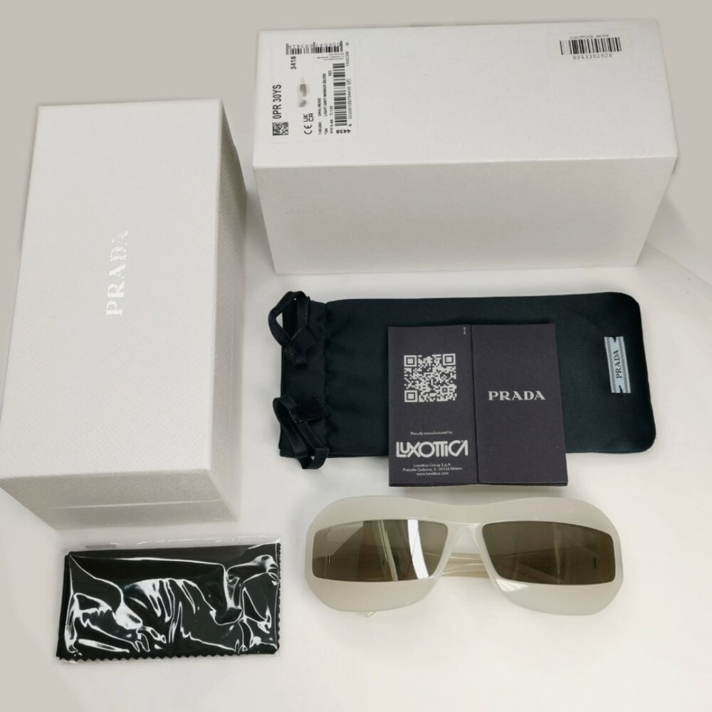 Prada Silver Mirror Wrap Womens Sunglasses - Picture 8 of 8